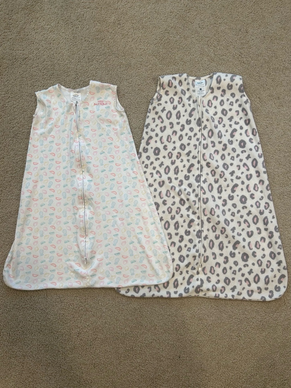 2 HALO SleepSacks Wearable Blankets Size Large 12-18 Months